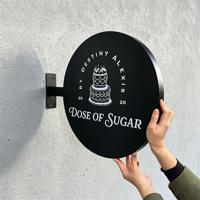 Custom Round Hanging Sign Board Store Business Logo Display Double Sided Blade Signage for Shop Outdoor