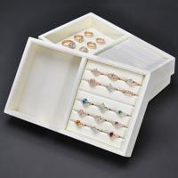 High Quality Multifunctional Rectangle Shape Velvet Jewelry Tray Display Storage for Rings Earrings Necklaces