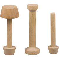 3Pcs Wooden Tart Tamper Set Portable Double-Sided Pie Pastry Dough Egg Tart Mold Oven Safe for DIY Baking