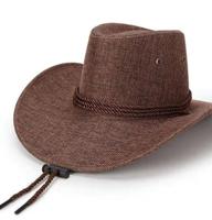 British Style Jazz Hats Fashion Paper Straw Cowboy Hat for Outdoor Beach Farming Western Sun Protection for Travel Casual Scene