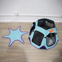 Portable Hexagonal Pet House with Zipper, Durable 600D Oxford Cloth