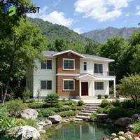 Prefabricated Modern Luxury 3-4 Bedroom Modular Light Gauge Steel Frame Villa with Aluminum Alloy Doors Windows 5+ Year Warranty