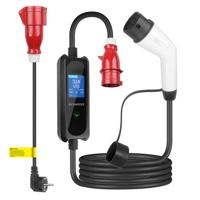 New EU Standard 11KW Type 2 Portable EV Charger 22KW SK Red CEE PLUG Adapter Cable 8 Gear Current Adjustment Ev Charging Station