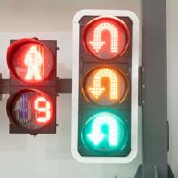 Arrow Countdown 300mm LED Display Screen Traffic Lights Vehicles-Three Combinations Solar Mains Powered PC Material Engineer