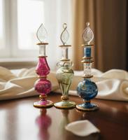 Pharaonic Gold Collection Luxury Handmade Egyptian for Glass Perfume Bottles Love for Wedding Favors Custom Size Gift Sets