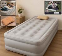 New Vision PVC Rectangle Portable Elevated Inflatable Air Bed | Quick-Fold Single Guest Mattress for Camping (190x100 Cm)