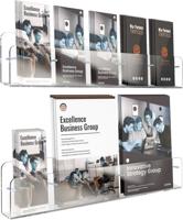 Multi Tier Clear Acrylic Brochure Holder Stand Modern Design Advertising Eco-Friendly Lightweight Desktop Wall Mount Leaflet