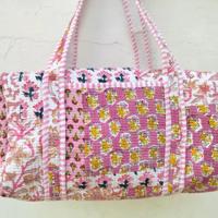 Handicraft City HANDBLOCK Cotton Patchwork Quilted Duffle Bag Sports Style Travel Luggage 20
