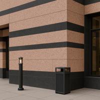 Modern Outdoor Wall Application Eco-Friendly Durable Pink Rose Sandblasted Granite Graphic Design Solution for Villa Projects