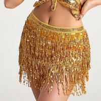 Halloween Costume Belly Dance Waist Chain New Four-Layer Sequined Tassel Belt Sexy Hip Scarf Skirt Wholesale Breathable