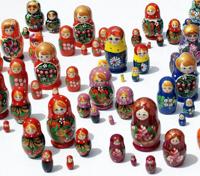Matryoshka Dolls Nesting Stacking Wooden Russian Toys with Flower Ornament Hand Painted Wood Souvenir Folk Art Crafts Wholesale