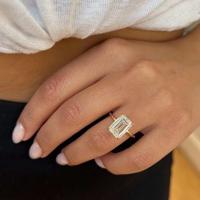 Elegant 14K Gold 3.5 GM 6 CT Emerald Cut E VVS2 IGI Certified Lab Grown Diamond Ring Perfect for Engagement and Wedding Jewelry