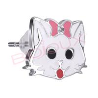 Biojoux BJT729 Children's Ginger Cat for Crystal 7mm Short Post Cute Hypoallergenic Medical Steel 316L Stud Earrings