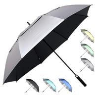 Buy Bulk Straight Golf Umbrellas Vent Double Canopy Auto Open Wind Resistant Extra Large Sizes for Sports Events Sponsorship
