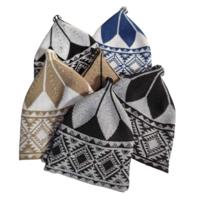 Premium Ethnic Knit Muslim Prayer Cap Handcrafted Traditional Skullcap with Geometric Tribal Pattern for Men From Indonesia
